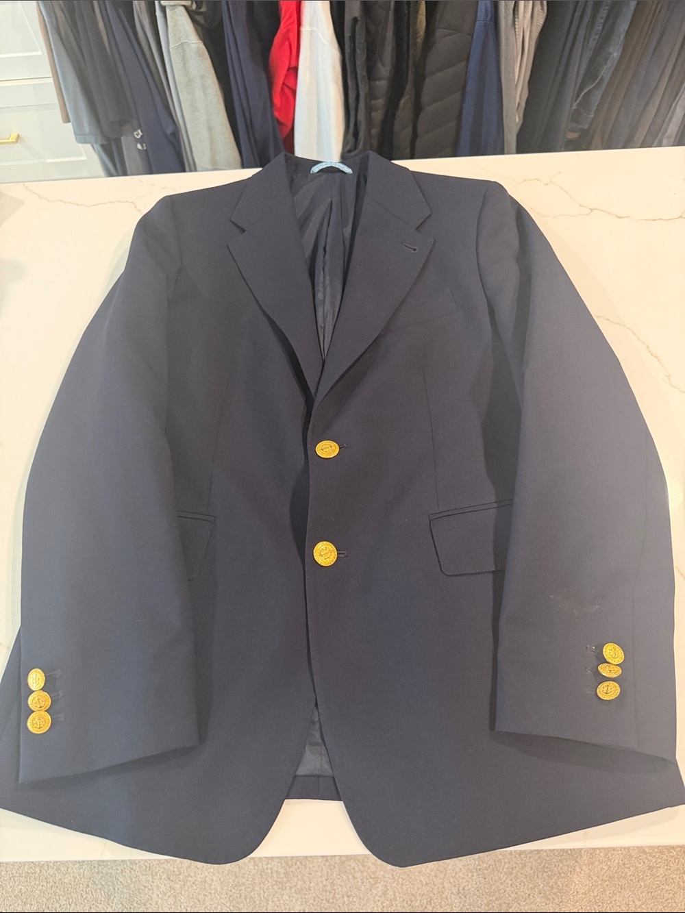 Vineyard Vines Navy Blazer with Gold Buttons